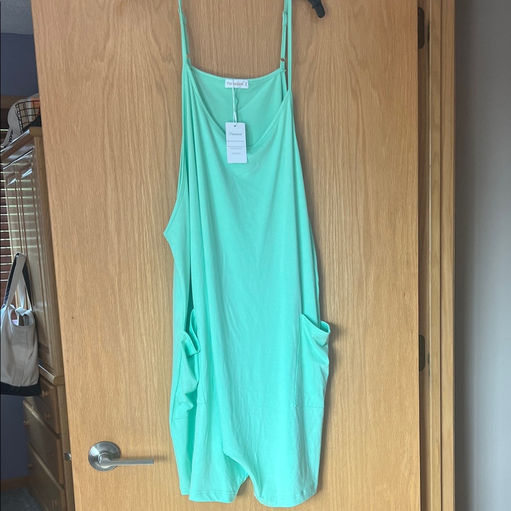 Mint Green Sleeveless Romper